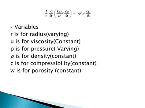 SOLUTION: Basic differential radial equation for radial flow in a ...