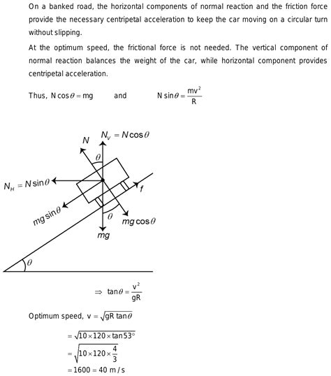 A circular race track of radius 120 m is banked atan angle of 53 ...