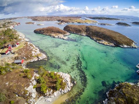 Norwegian Fjord and Coast, Aerial View Stock Photo - Image of landscape ...