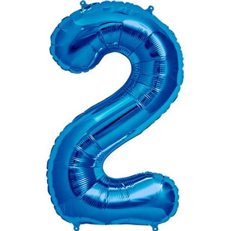 34"/86 cm Blue Number Shaped Foil Balloons, Northstar Balloons, 1 piece