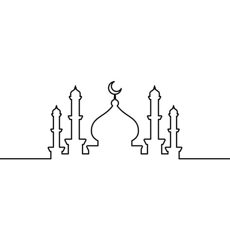 Mosque line art vector minimalist design. islamic ornament background ...