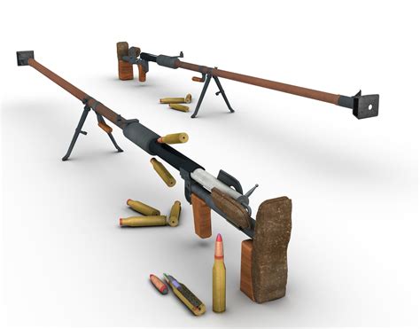 Anti-tank PTRD Rifle Russian 3D model | CGTrader