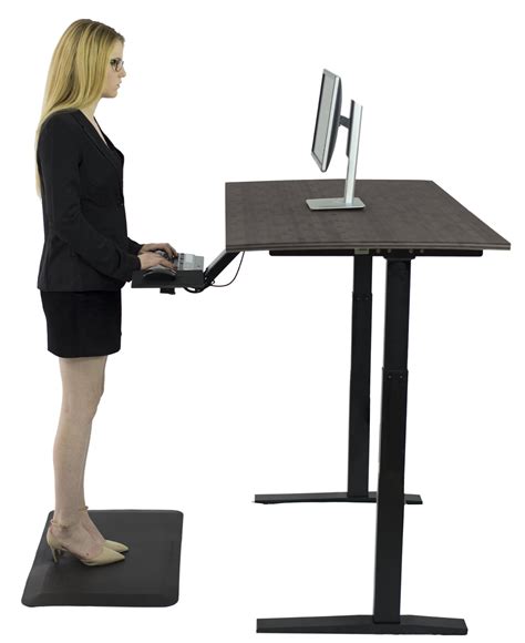 RISE UP dual motor electric standing desk 48x30" black bamboo desktop ...