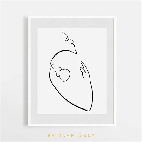 Couple Love Line Art Minimalist One Line Hugging Couple - Etsy | Line ...