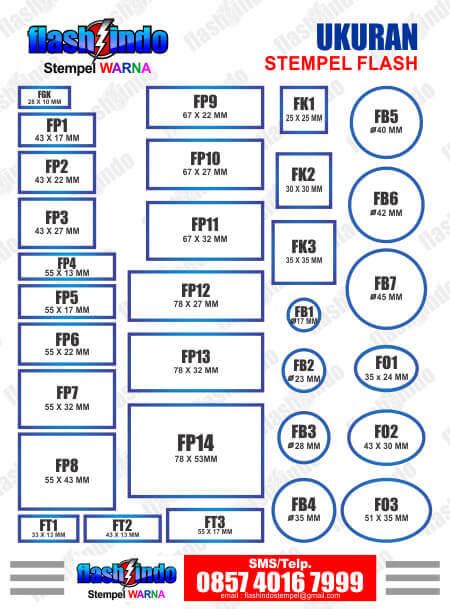 Ukuran Gagang Stempel Flash - IMAGESEE