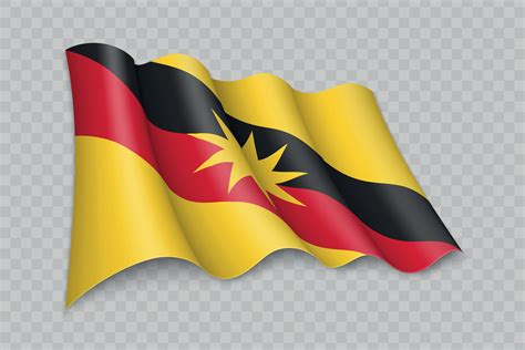 3D Realistic waving Flag of Sarawak is a state of Malaysia 25355098 ...