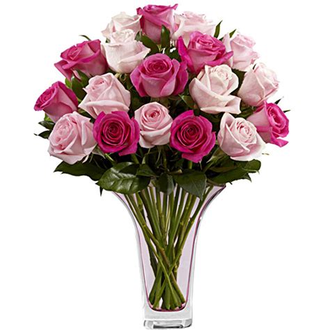 Multi Colored Pink Roses in a Vase | WeDeliverGifts