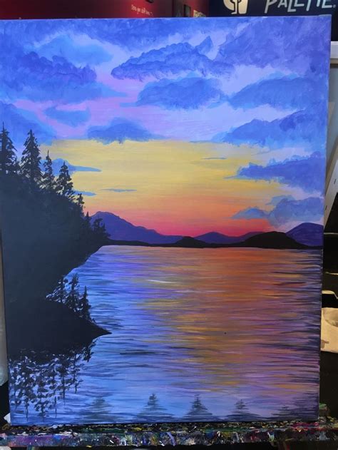 Acrylic painting of a sunset.. | Painting, Acrylic painting, Art