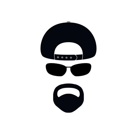 Man with baseball cap, sunglasses and goatee. 1986423 Vector Art at ...