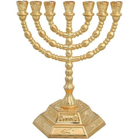 Jewish Candle sticks menorah - 7 branches - 12 tribes of Israel Menorah ...