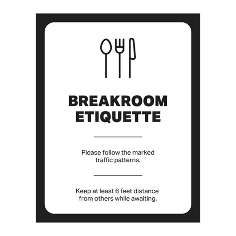 Freestanding Sign to Promote Safe Breakroom Etiquette – Social ...