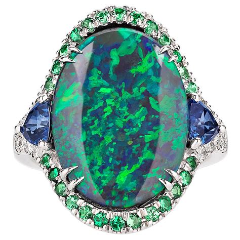 3.60 Carat Lightning Ridge Black Opal Ring at 1stDibs | lightning ridge ...