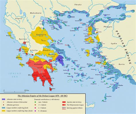 Ancient History: Athens - An Empire by Numbers | Ancient greece map ...