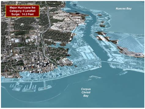 Projected Storm Surge From Hurricane Ike - Mapped