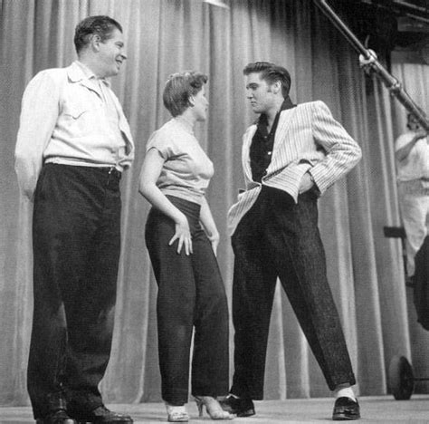 Elvis rehearsal on the NBC stage for the Milton Berle show with actress ...