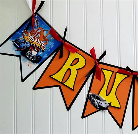 Hot wheels Banner hot wheels birthday banner hot by PaperedAffair