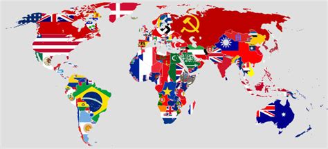 WW2 World Map With Flags And Names