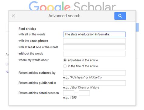 How to use Google Scholar advanced search - Avidnote