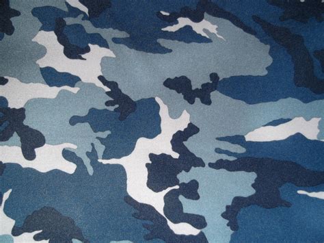 Blue Camo Polyester Lycra PUL Diaper Fabric