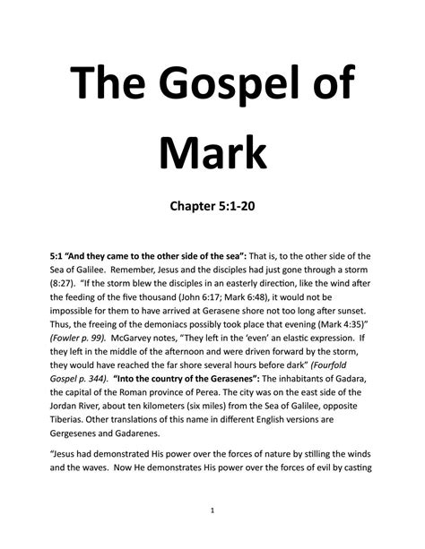 The Gospel of Mark/Chapter 5:1-20/Commentary by Mark Dunagan - Issuu