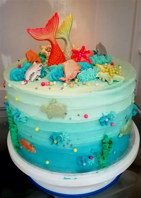 Mermaid under the sea theme cake 908076