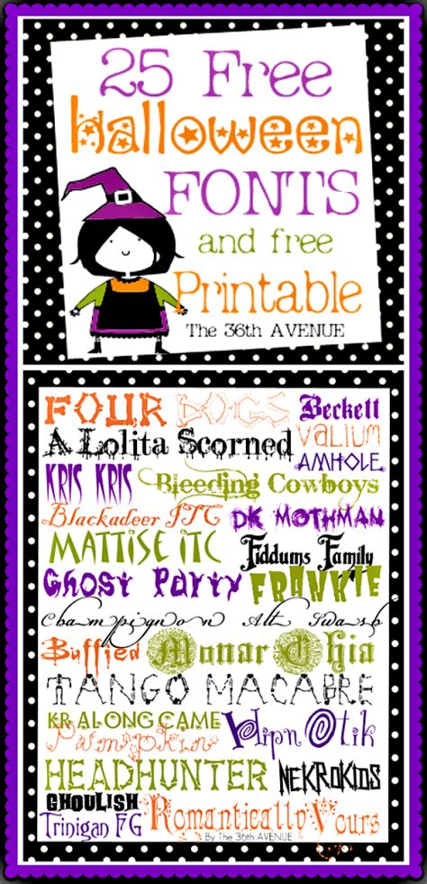 25 Halloween Free Fonts and Printable | The 36th AVENUE