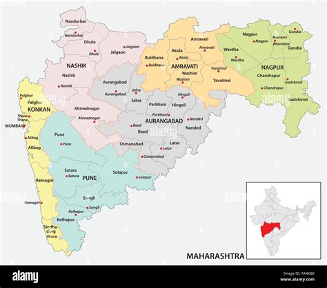 Maharashtra map hi-res stock photography and images - Alamy