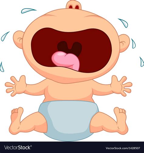 Cartoon baby boy crying Royalty Free Vector Image