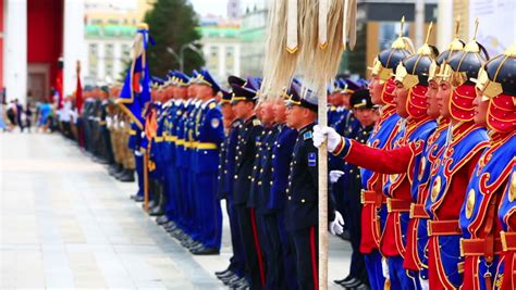 ULAANBAATAR, MONGOLIA - JULY 2013: Mongolian Army Dressed With ...