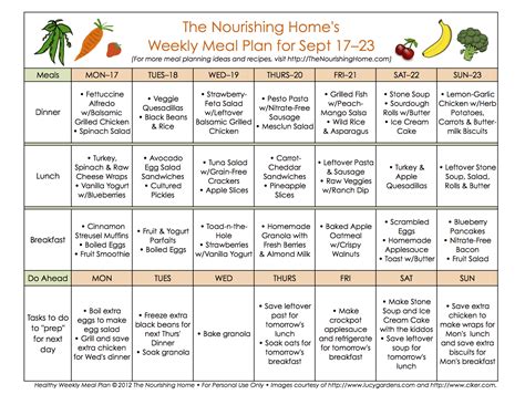 Meal Plan Monday: September 17–30 - The Nourishing Home