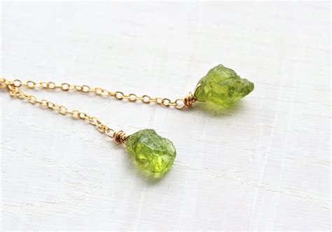 Raw Peridot Wrap Lariat Necklace Peridot Necklace Rough | Etsy