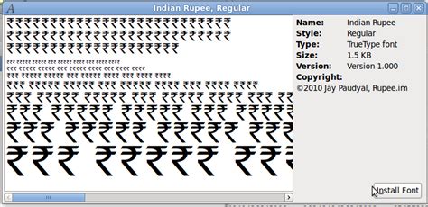 Free Rupee Font: IndianRupee.ttf - Indian Rupee Symbol