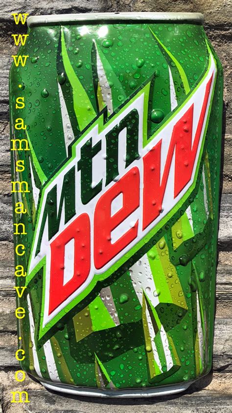 Mountain Dew Soda Can Embossed Tin Sign