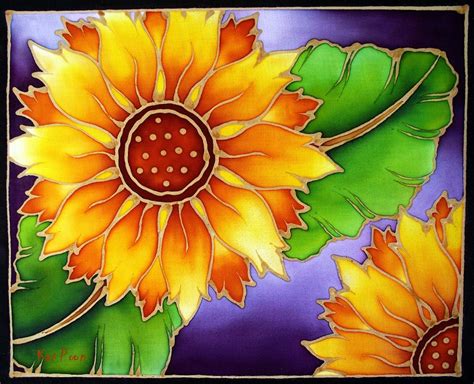 Batik sunflower Painting by Kat Poon - Fine Art America