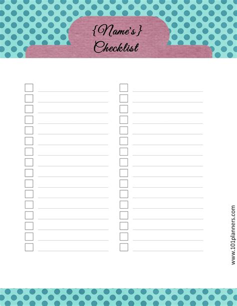 Checklist Template