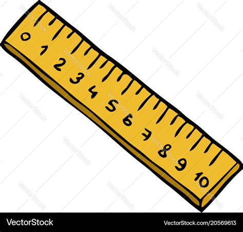 Cartoon doodle ruler Royalty Free Vector Image