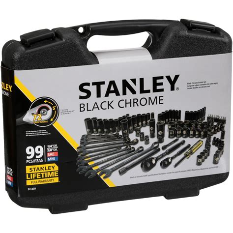 STANLEY 92-839 99-Piece Mechanics Tool Set, Black Chrome - Walmart.com ...