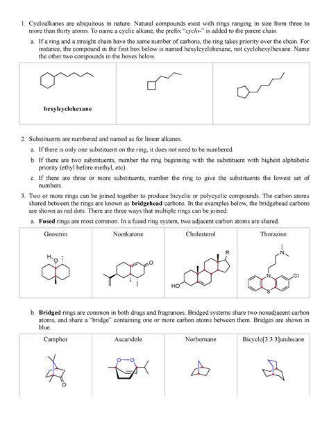 Cycloalkane Nomenclature - Cycloalkanes are ubiquitous in nature ...