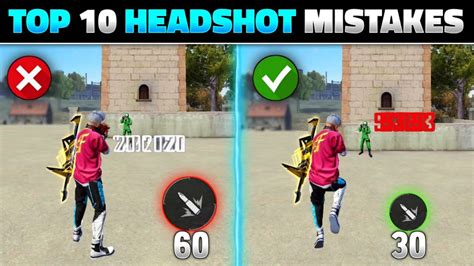 TOP 10 HEADSHOT MISTAKES IN FREE FIRE | FREE FIRE HEADSHOT TIPS AND ...