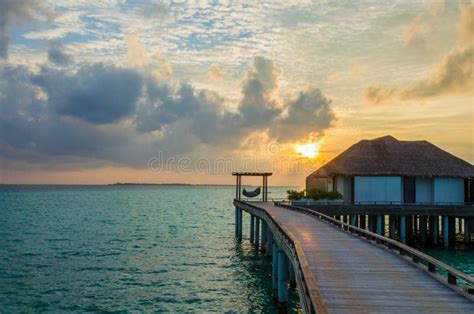 Sunset at Maldives stock image. Image of bungalo, maldives - 62399455