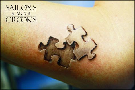 3D idea for Dev | Puzzle tattoos, Puzzle piece tattoo, Pieces tattoo