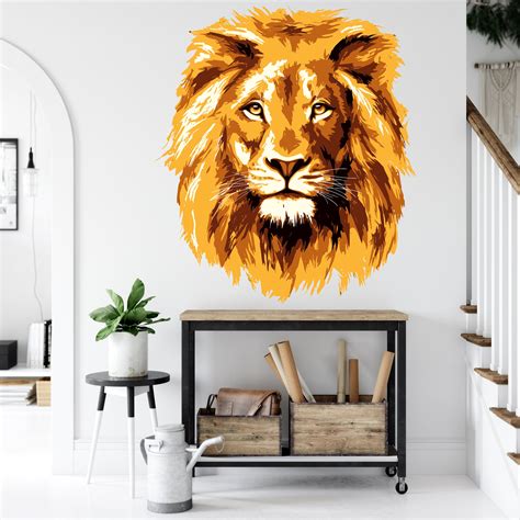 Lion Wall Decal Lion Wall Sticker Lion Wall Decor Lion | Etsy