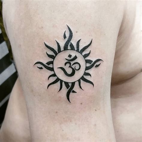 Om Sun Tattoo Designs For Men