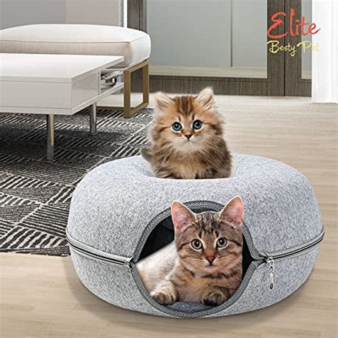 Peekaboo Cat Cave 24 inches with Tunnel Bed Accessory - Cozy Cat Tent ...