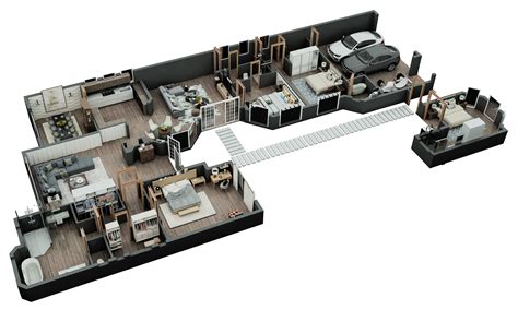 3d Floor Plan Of Luxury House Cgtrader House 3d Model Floor Plans ...