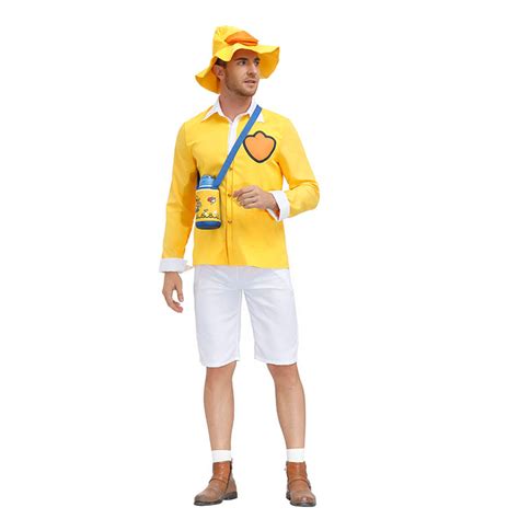 3Pcs Men's Cute Little Yellow Duck Long Sleeve Tops Pants Suit Adult ...