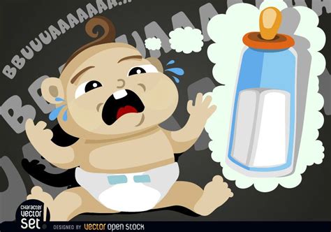 Hungry Baby Crying Vector Download