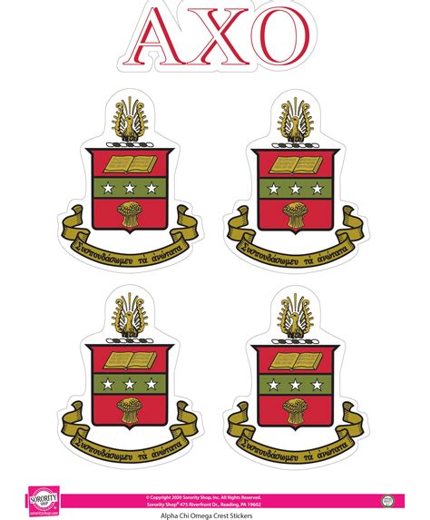 Alpha Chi Omega Crest Sticker Sheet – SororityShop