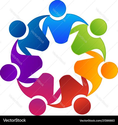 Teamwork group building and unity logo Royalty Free Vector