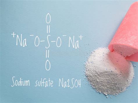 Sodium Sulfate. a Pile of Laundry Washing Powder Detergent with ...